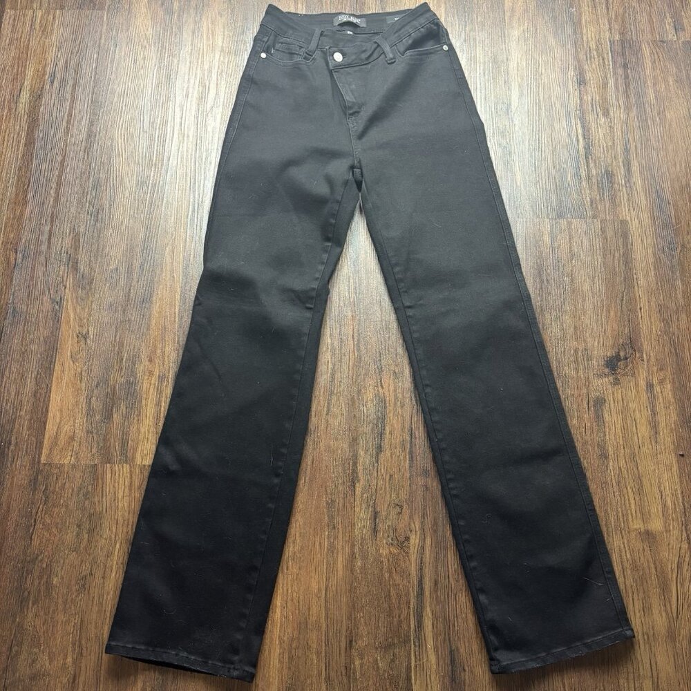 Judy Blue Criss Cross Waist Dad Jean High Rise Black  JB88563 Women’s Size 1/25
